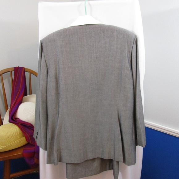 Vintage 80's Kasper Rayon Gray Career Suit - Picture 4 of 8
